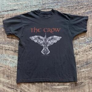 Gildan Black The Crow Movie Promo Tee - Black And Red Cotton